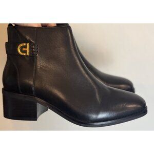 Cole Haan Size 6.5 Jolie Buckle Bootie Black Leather Boots Women’s